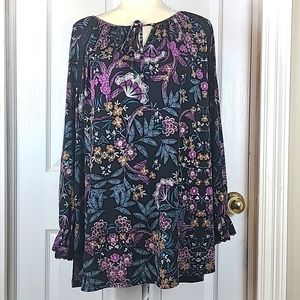 Susan Graver Floral Blouse